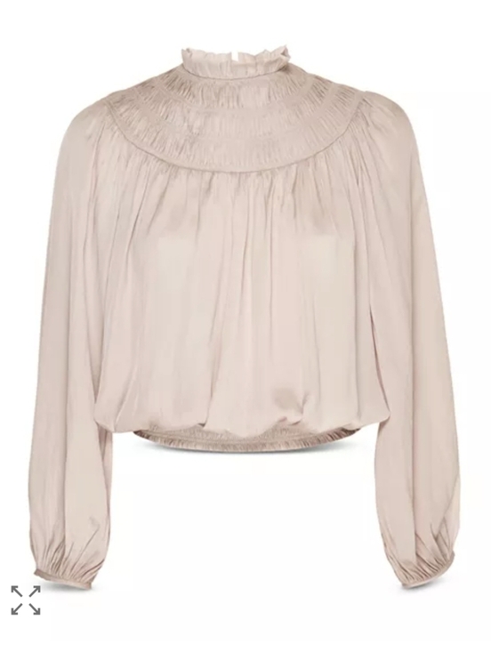 Frame Denim Tops - Frame Smocked High Neck Blouse Size XS